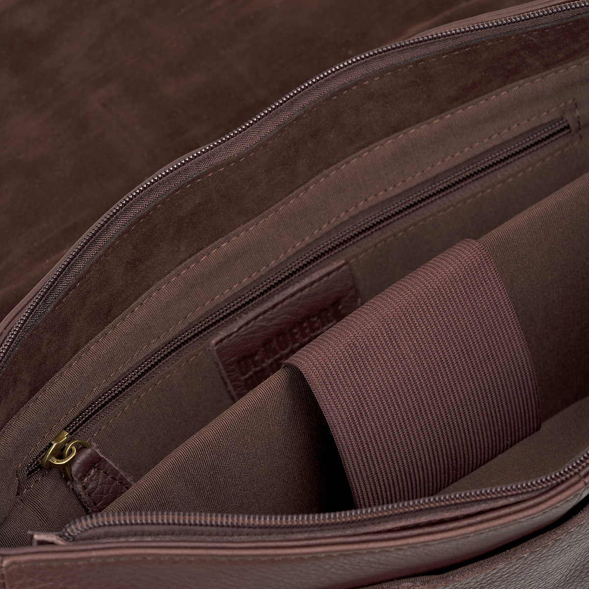 Деловая сумка Dr.Koffer из натуральной кожи темно-коричневая