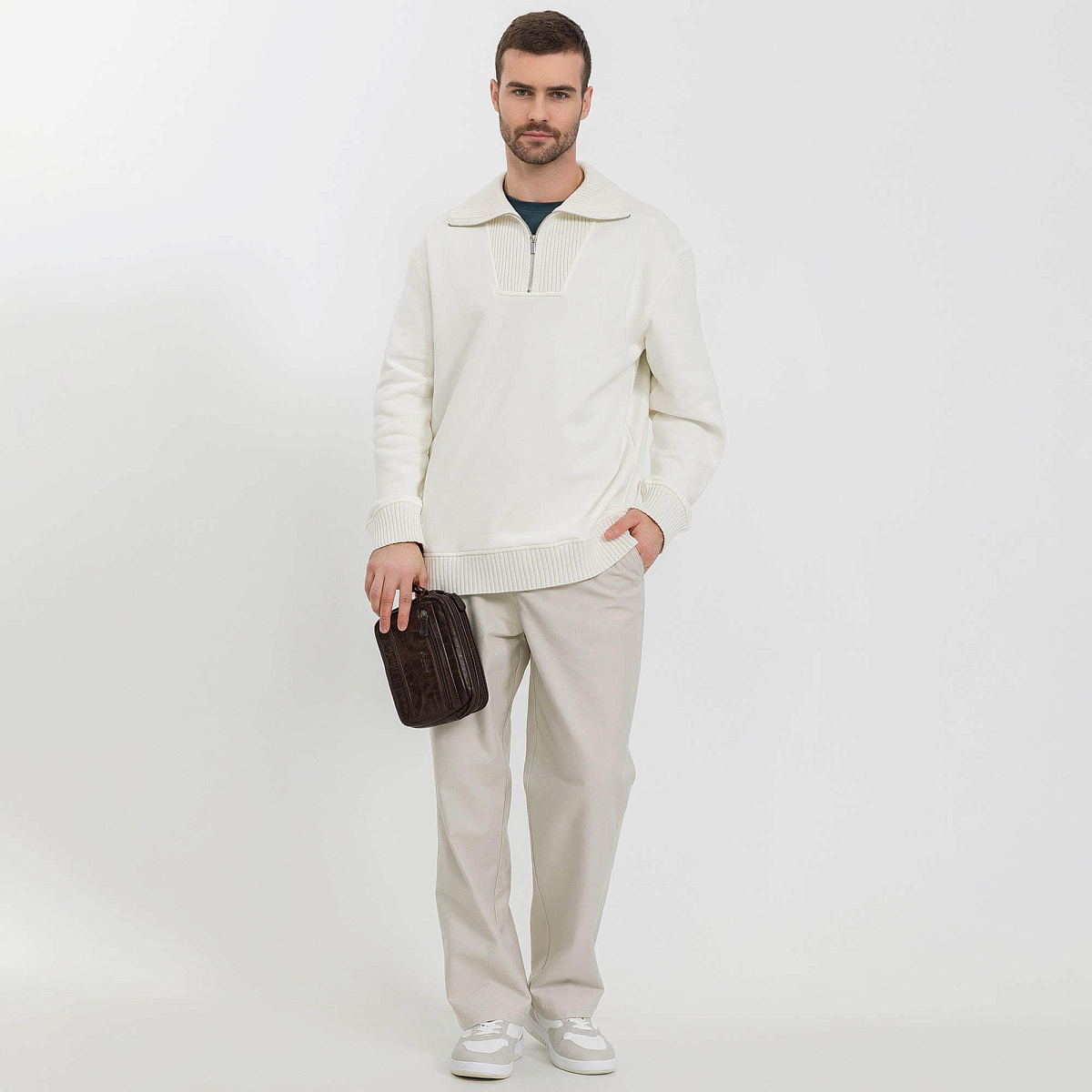 Сумка барсетка из натуральной кожи Dr. Koffer коричневая