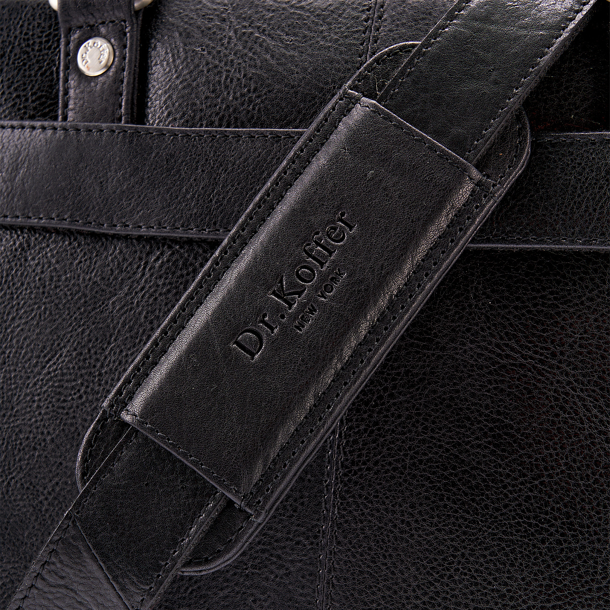 Деловая сумка Dr.Koffer из натуральной кожи черная