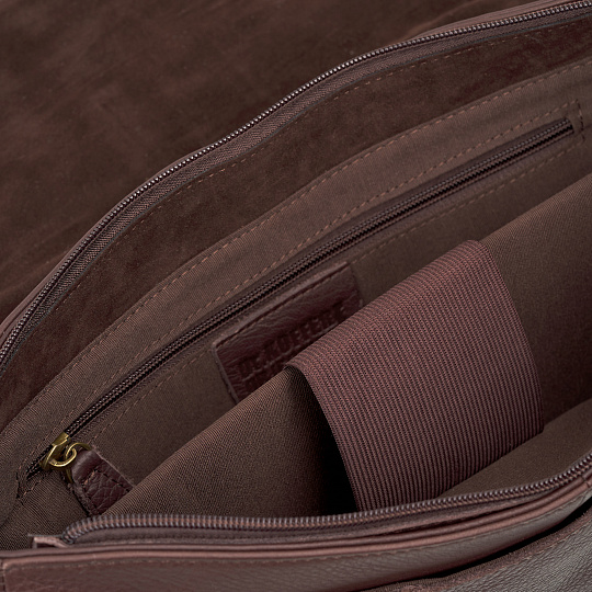 Деловая сумка Dr.Koffer из натуральной кожи темно-коричневая