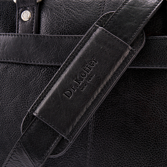 Деловая сумка Dr.Koffer из натуральной кожи черная