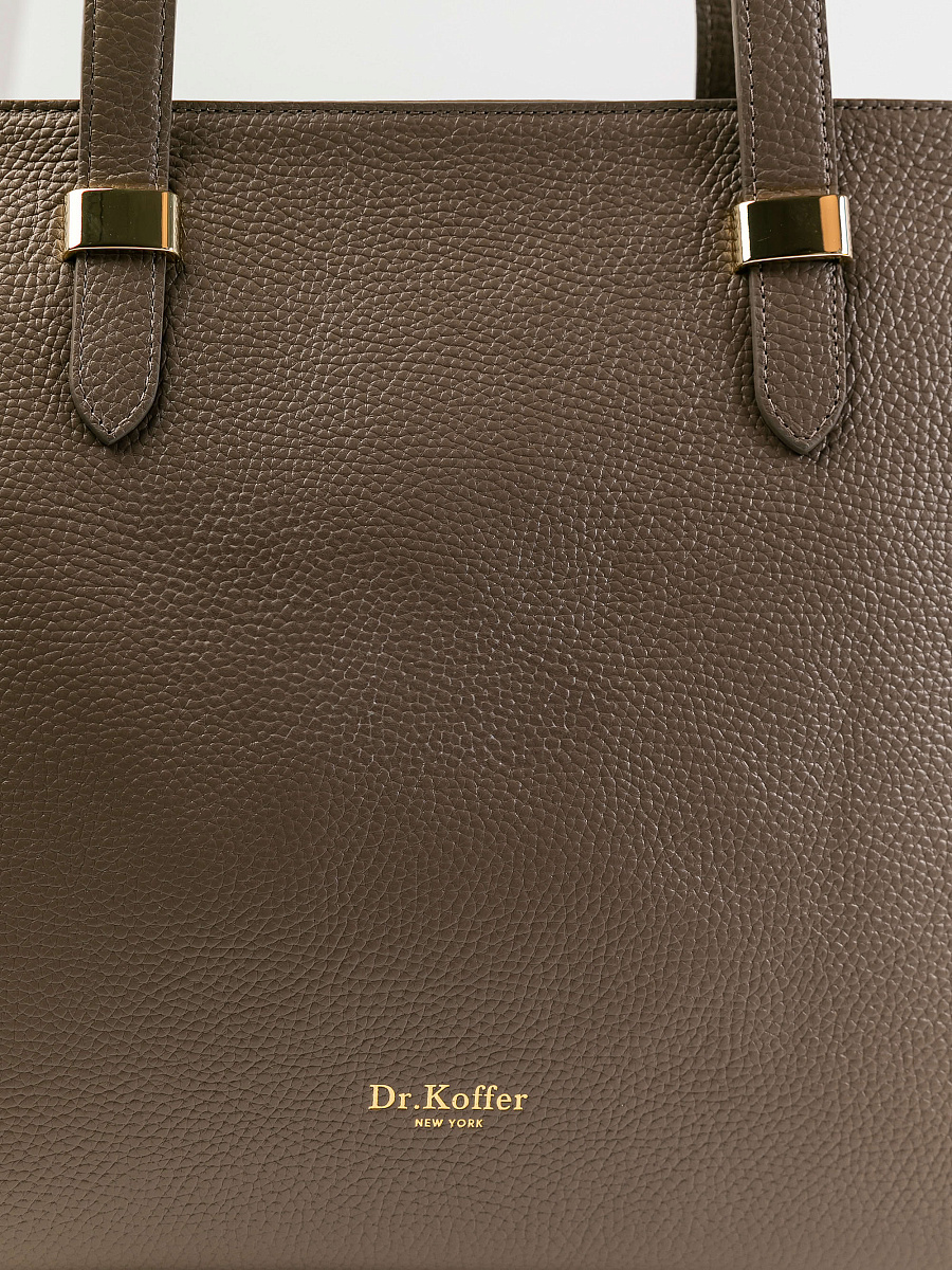 Женская сумка Dr.Koffer из натуральной кожи бежевая