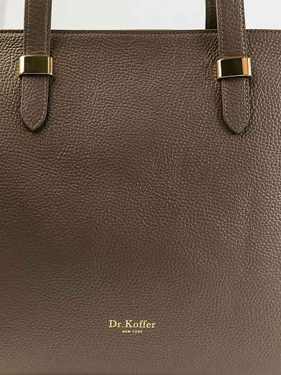 Женская сумка Dr.Koffer из натуральной кожи бежевая