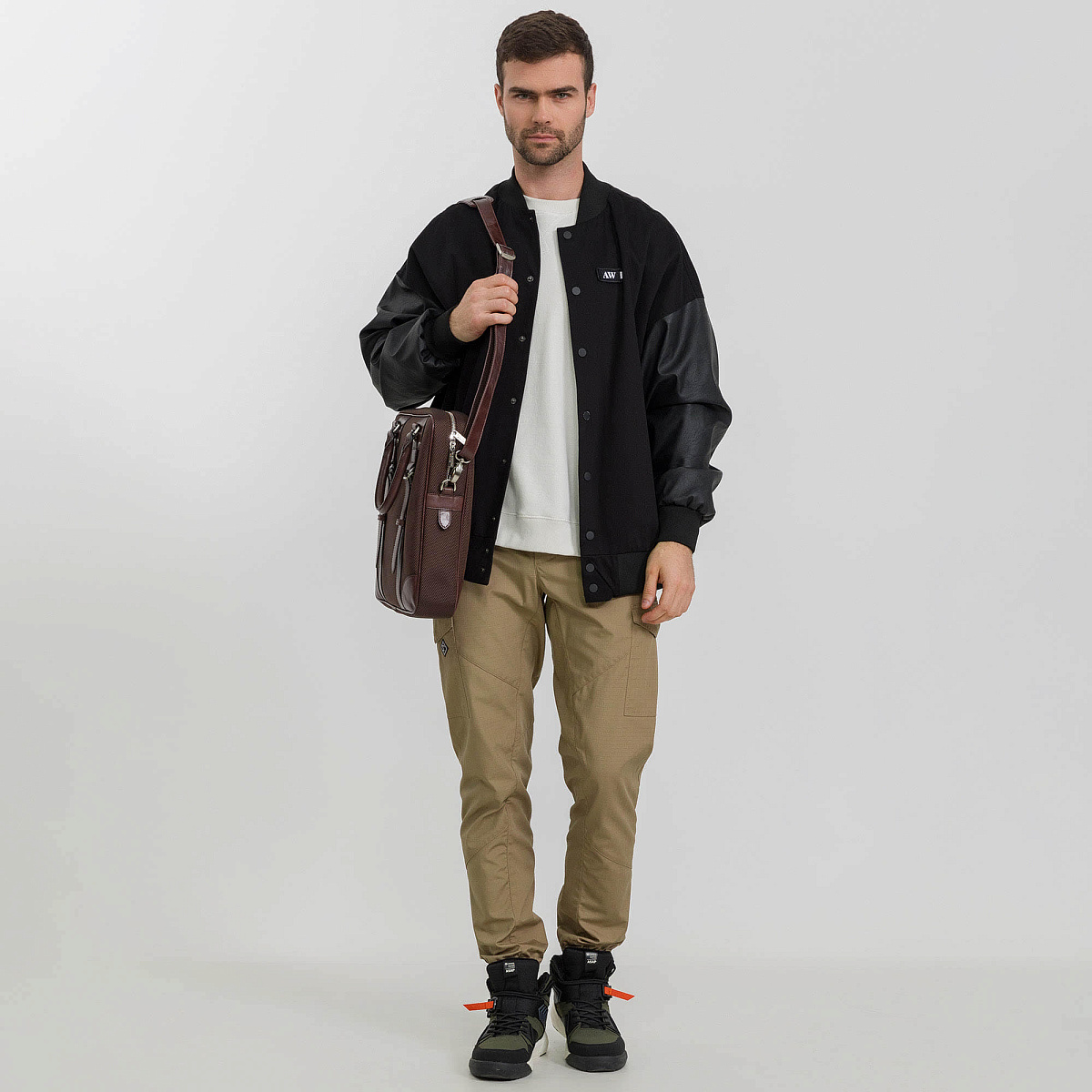 Сумка планшет Dr.Koffer из нейлона и натуральной кожи