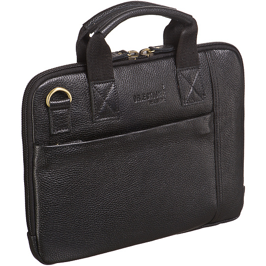 Деловая сумка Dr.Koffer из натуральной кожи черная