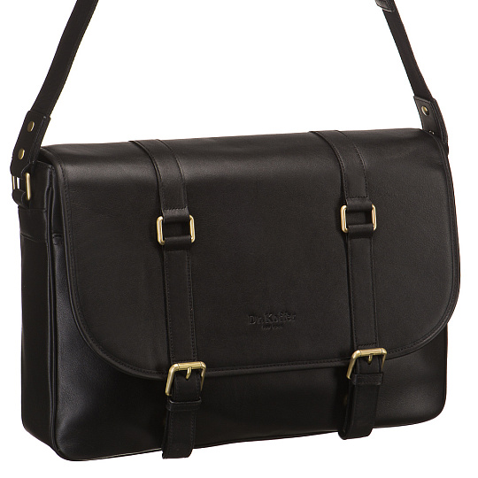 Деловая сумка Dr.Koffer из натуральной кожи черная
