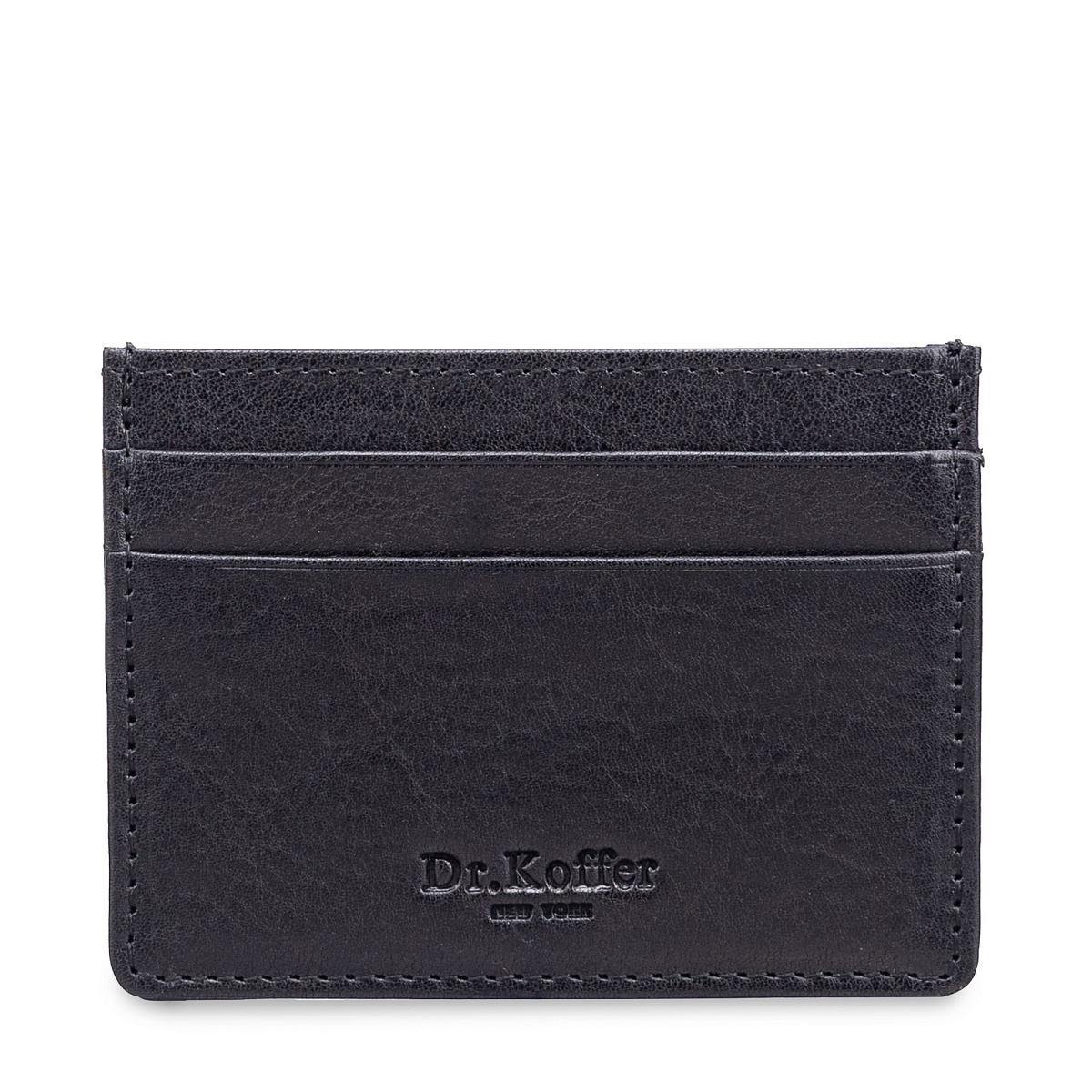 Кредитница Dr.Koffer из натуральной кожи черная