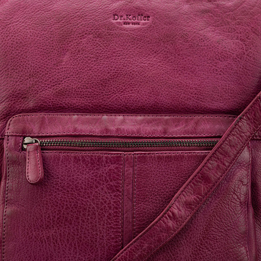Сумка через плечо Dr.Koffer из натуральной кожи фиолетовая