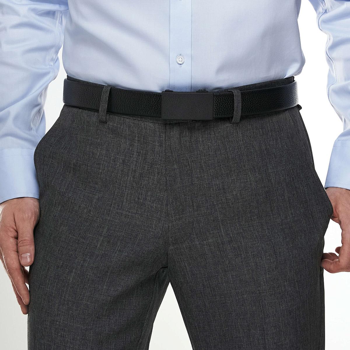 Ремень Dr. Koffer из натуральной кожи черный