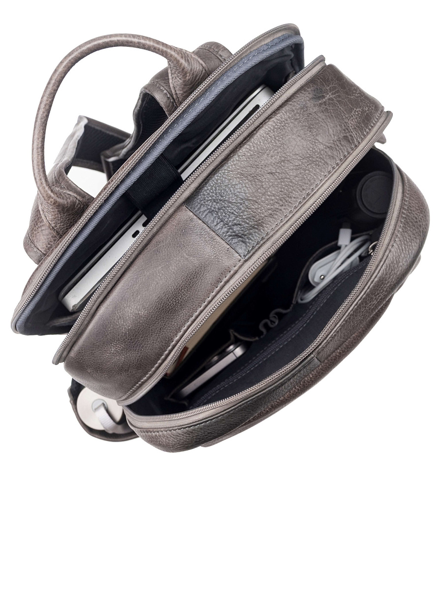 Рюкзак Dr. Koffer из натуральной кожи серый