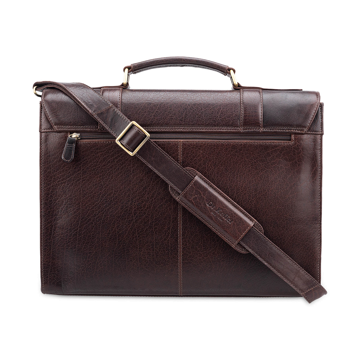 Портфель Dr.Koffer из натуральной кожи темно-коричневый