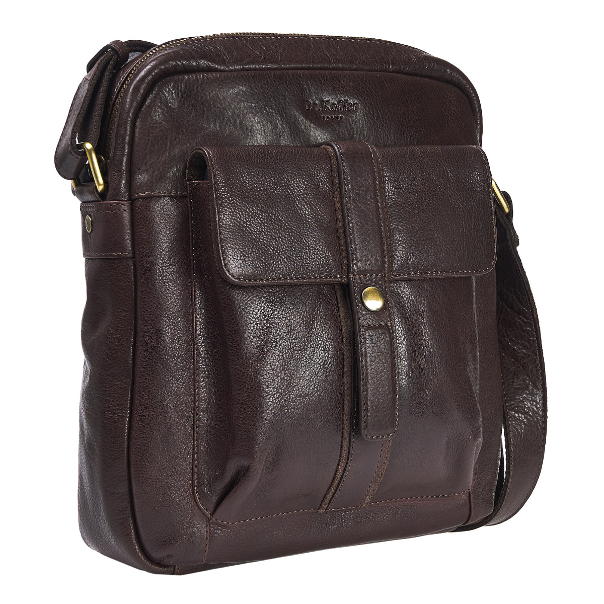 Сумка через плечо Dr.Koffer из натуральной кожи коричневая