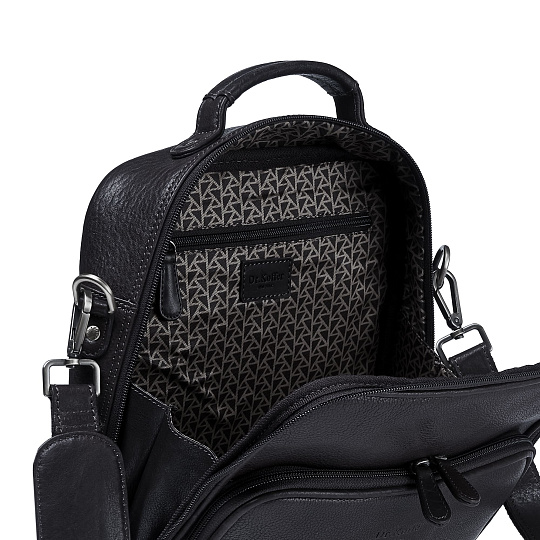 Сумка через плечо Dr.Koffer из натуральной кожи черная