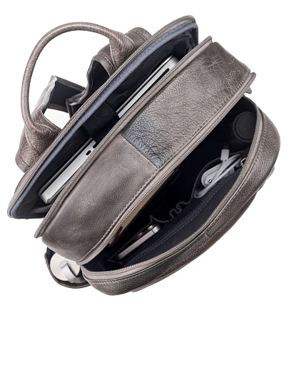 Рюкзак Dr. Koffer из натуральной кожи серый