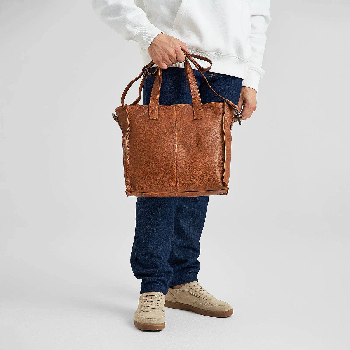 Деловая сумка Dr.Koffer из натуральной кожи коричневая