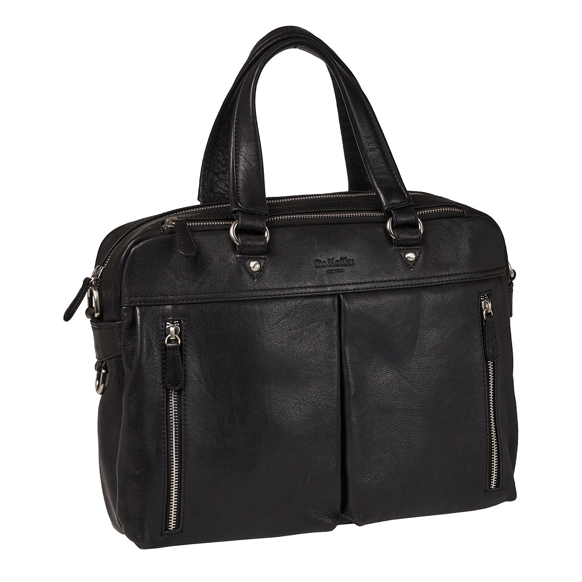 Деловая сумка Dr.Koffer из натуральной кожи черная