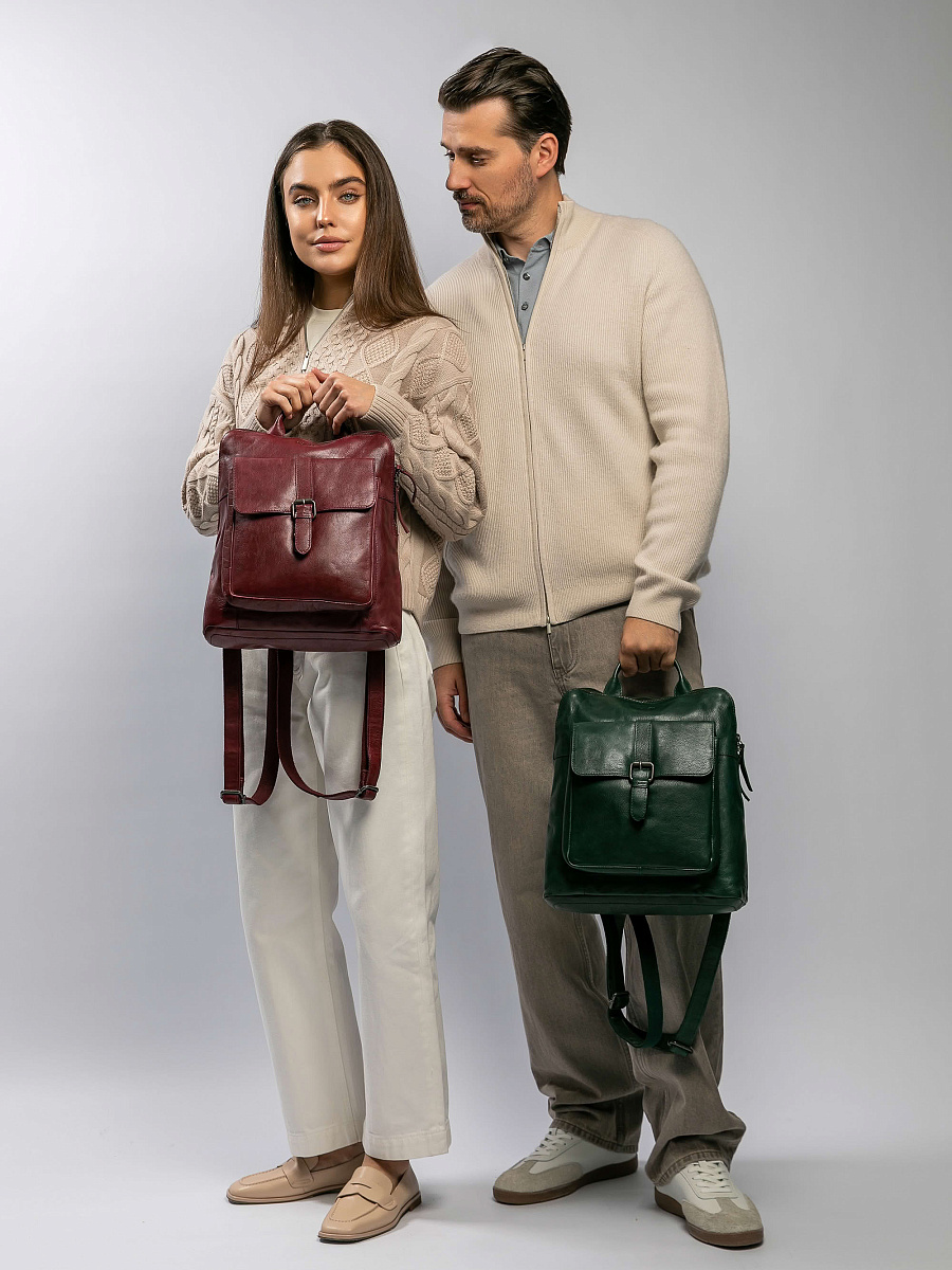 Рюкзак Dr.Koffer из натуральной кожи бордовый