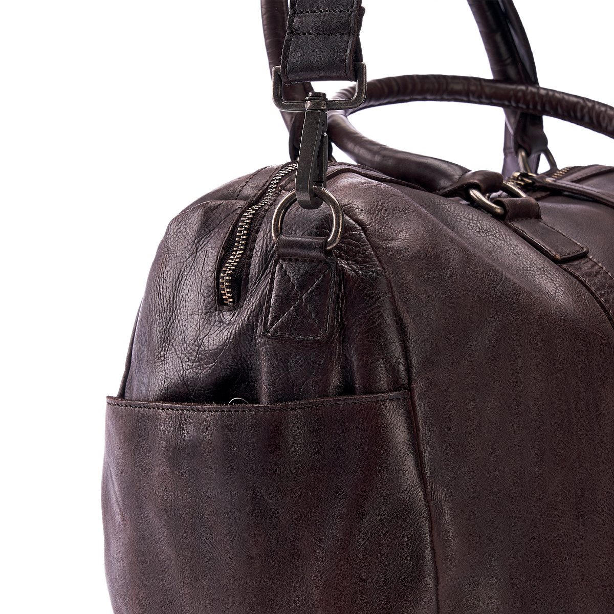Сумка дорожная Dr.Koffer из натуральной кожи коричневая