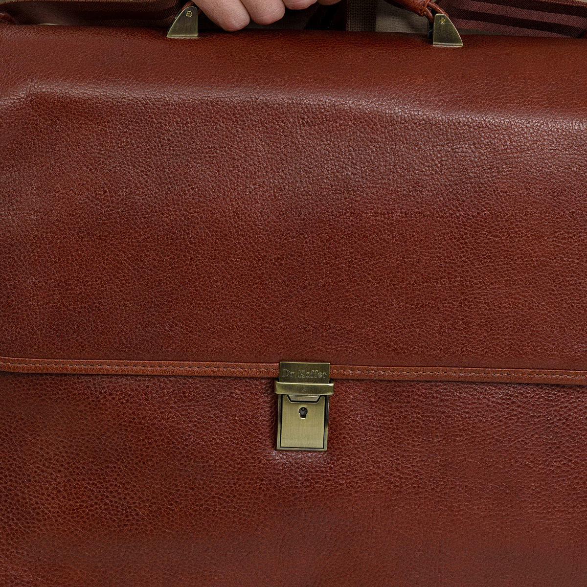 Портфель Dr.Koffer из натуральной кожи светло-коричневый