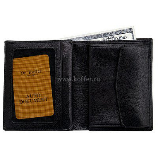 Портмоне Dr.Koffer из натуральной кожи черное