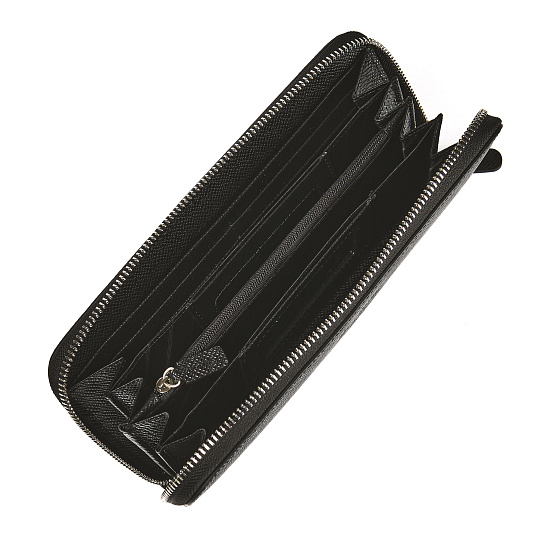 Элегантное портмоне с молнией по-периметру (черного цвета) Dr.Koffer X510350-141-04