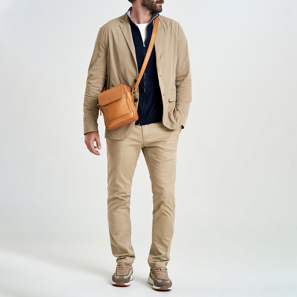 Сумка через плечо Dr.Koffer из натуральной кожи коричневая