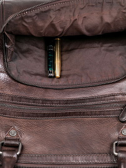 Деловая сумка Dr.Koffer из натуральной кожи темно-коричневая