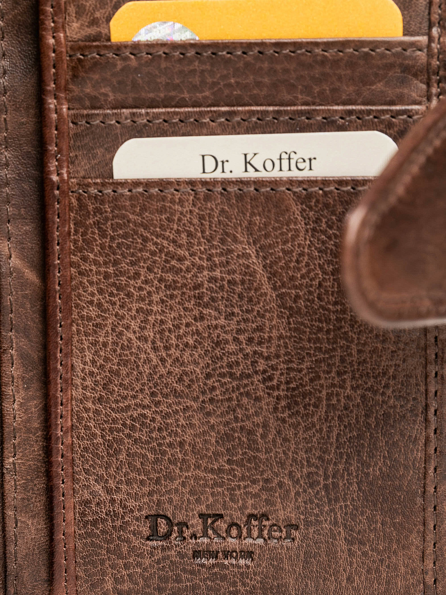 Портмоне Dr.Koffer из натуральной кожи коричневое