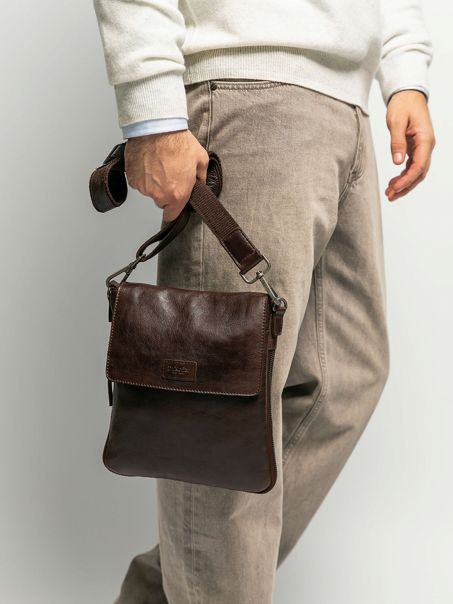 Сумка через плечо Dr.Koffer из натуральной кожи коричневая