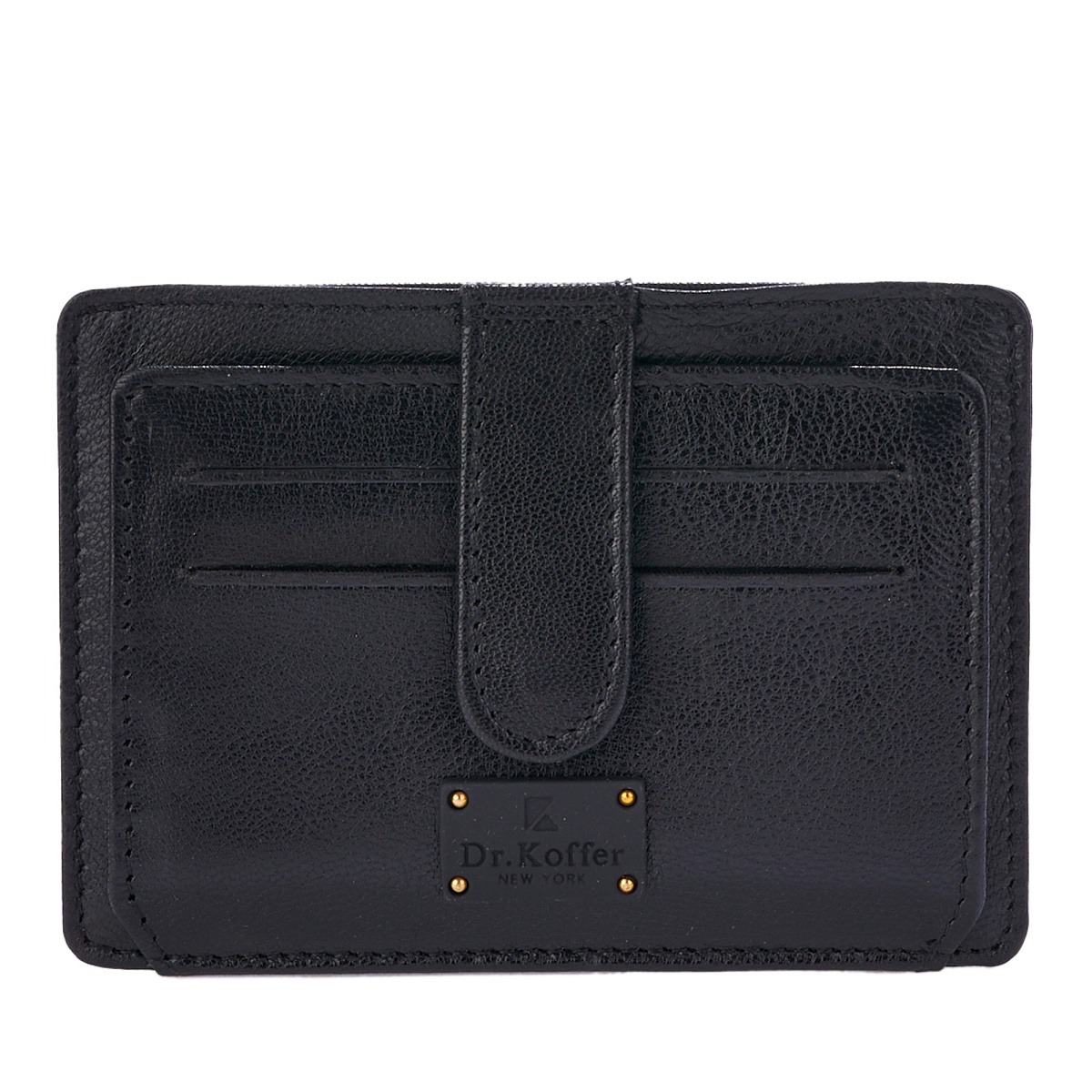 Кредитница Dr.Koffer из натуральной кожи черная