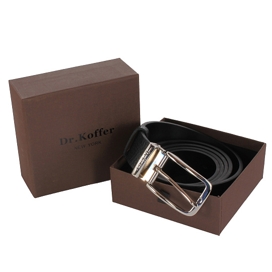Ремень Dr. Koffer из натуральной кожи черный