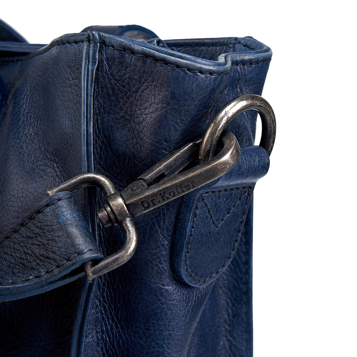 Деловая сумка Dr.Koffer из натуральной кожи синяя