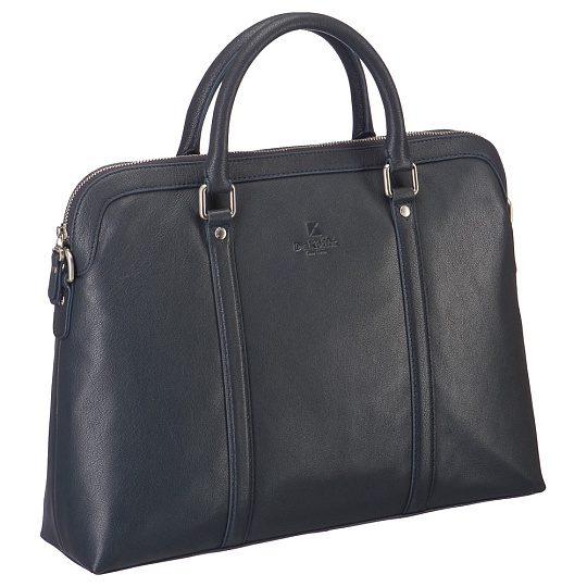 Деловая сумка Dr.Koffer из натуральной кожи синяя