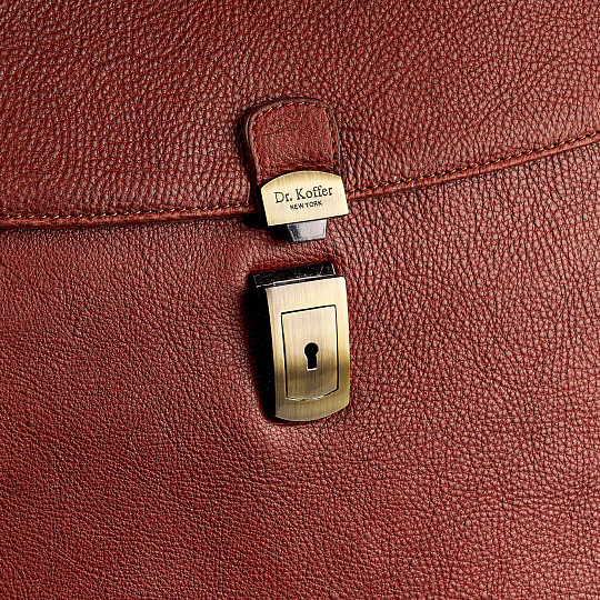 Портфель Dr.Koffer из натуральной кожи светло-коричневый