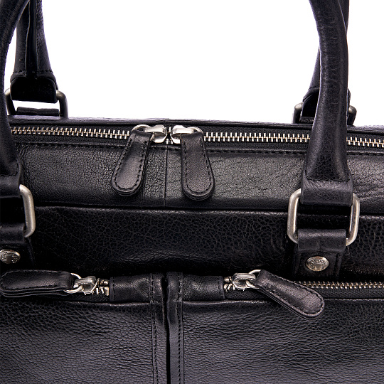 Деловая сумка Dr.Koffer из натуральной кожи черная