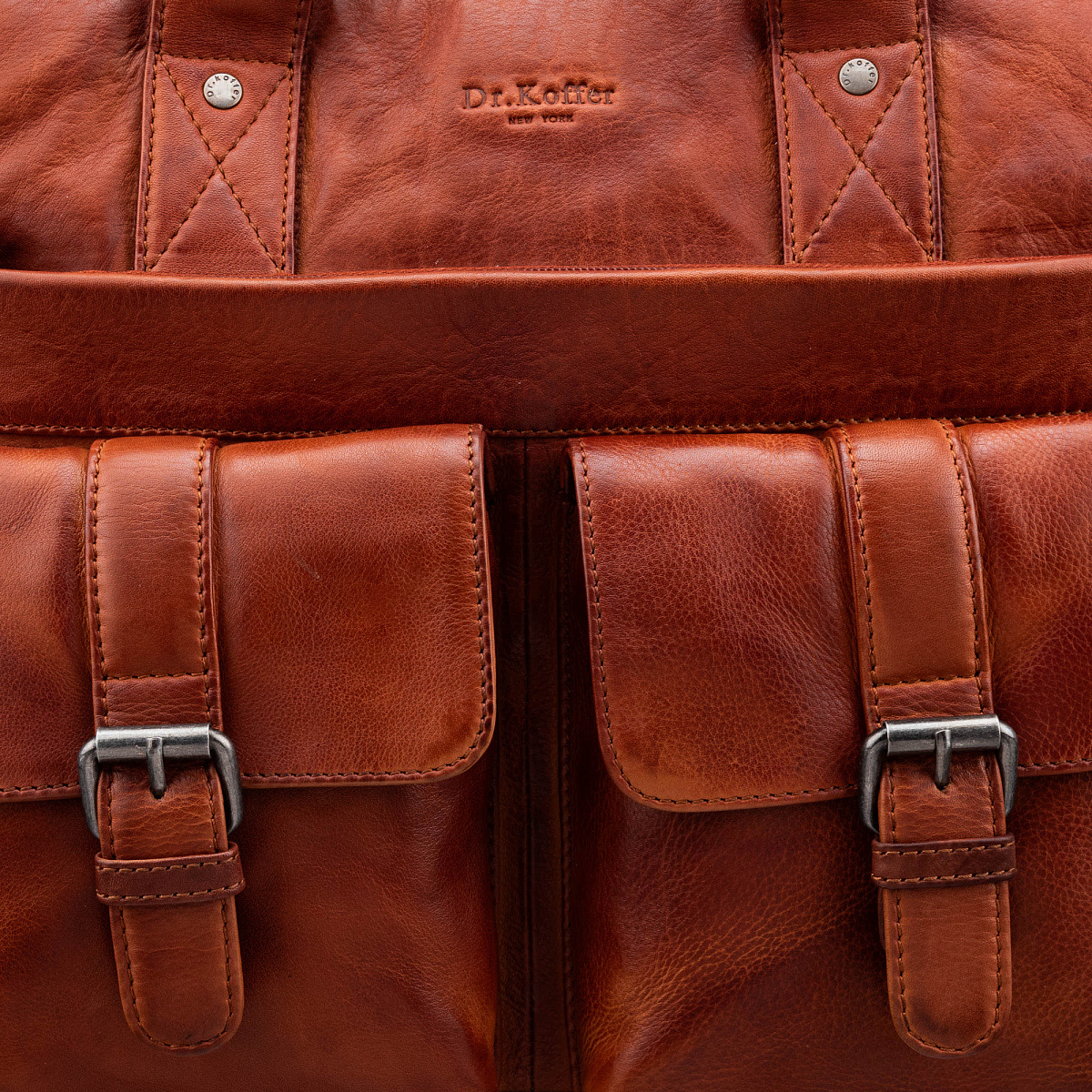 Деловая сумка Dr.Koffer из натуральной кожи коричневая