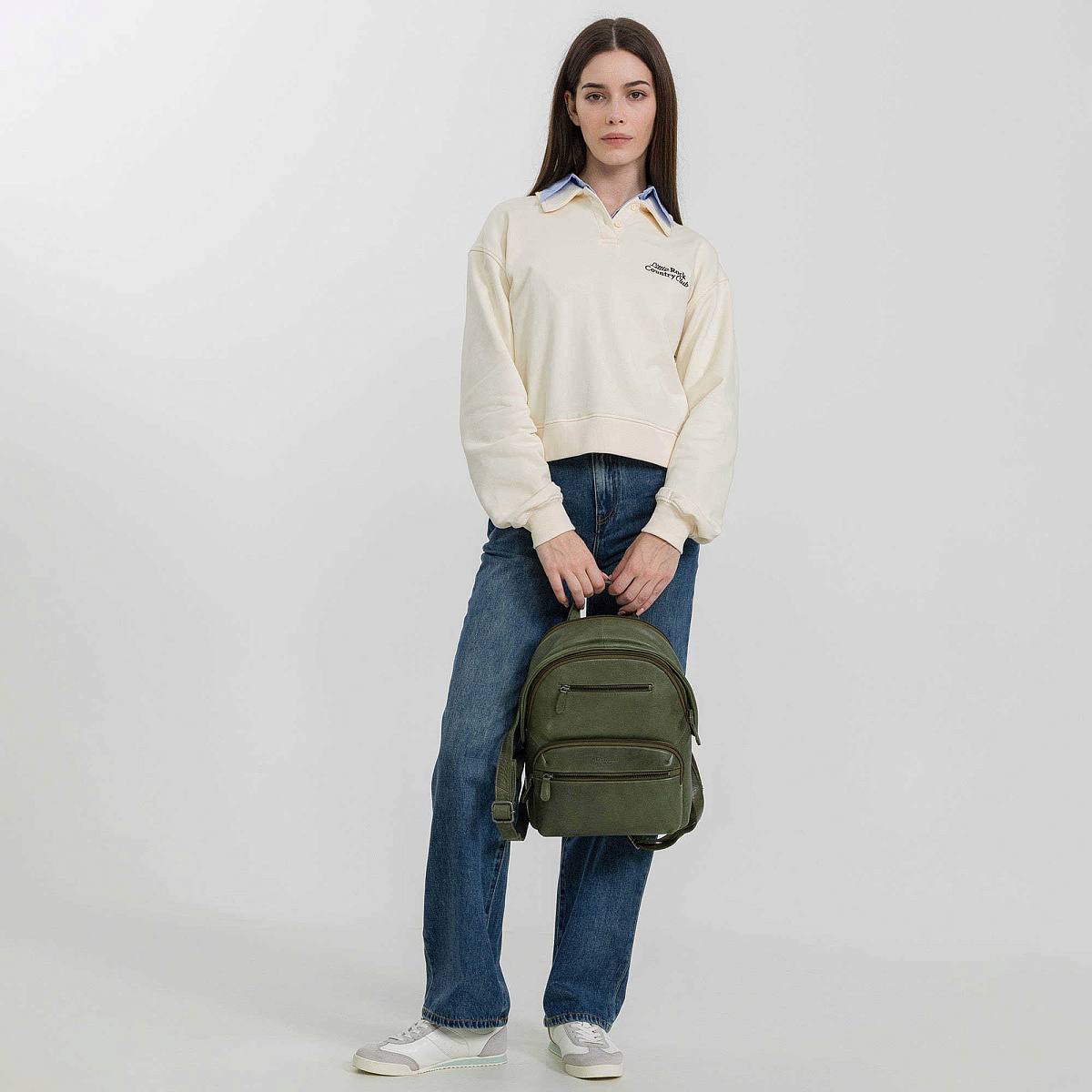 Рюкзак Dr.Koffer из натуральной кожи зеленый