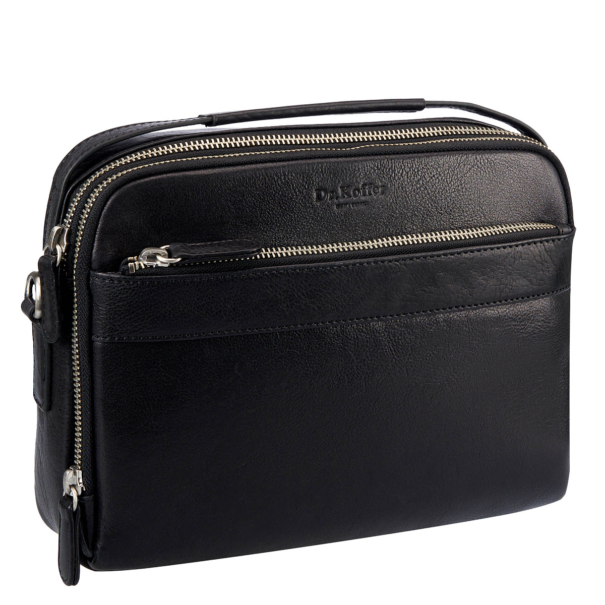 Сумка через плечо Dr.Koffer из натуральной кожи черная