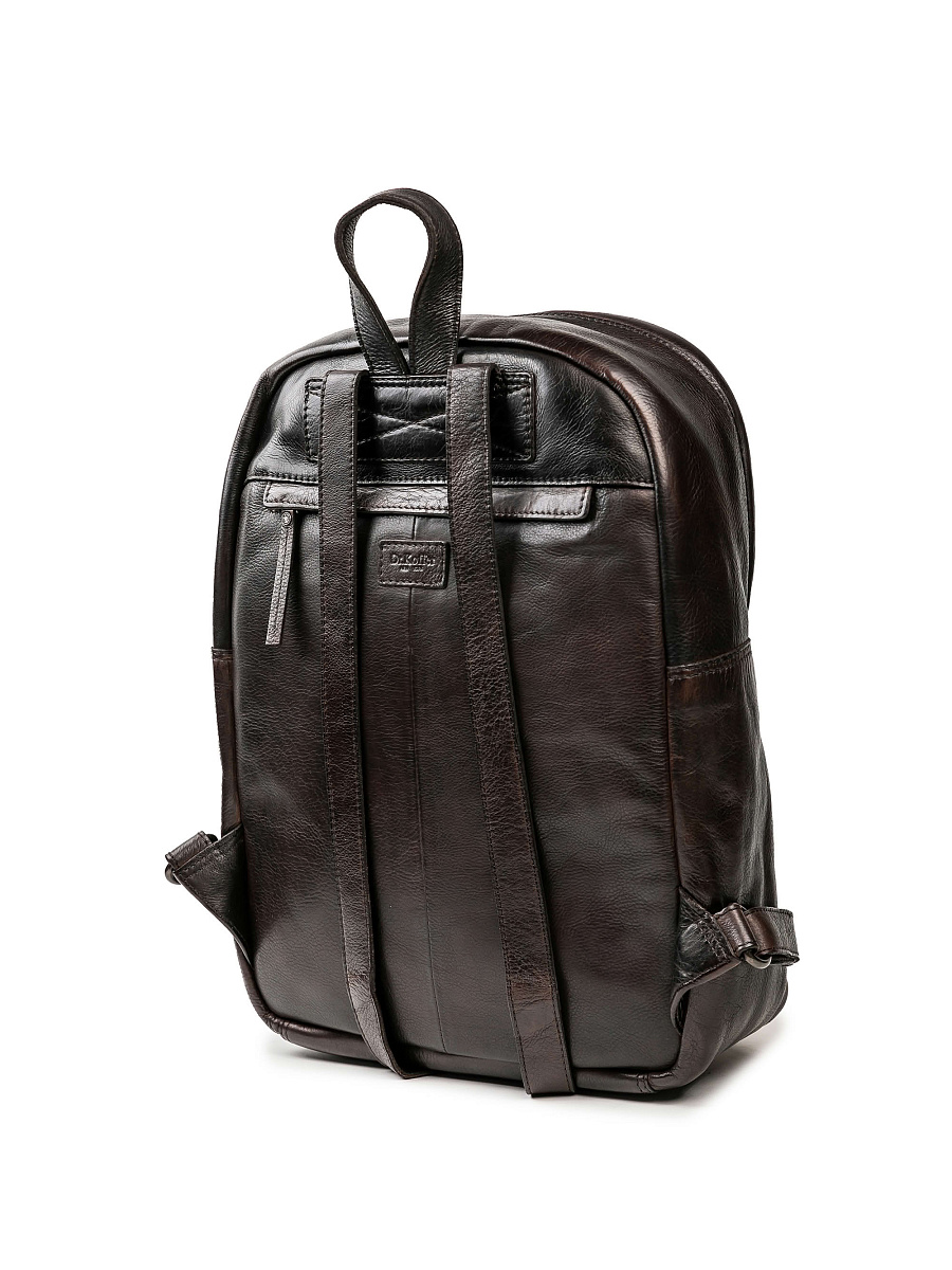 Рюкзак Dr.Koffer из натуральной кожи темно-коричневый