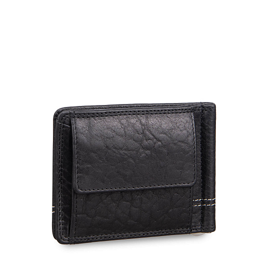 Зажим для денег Dr.Koffer из натуральной кожи черный