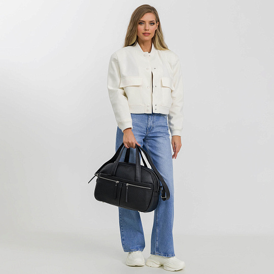 Сумка дорожная Dr.Koffer из натуральной кожи черная