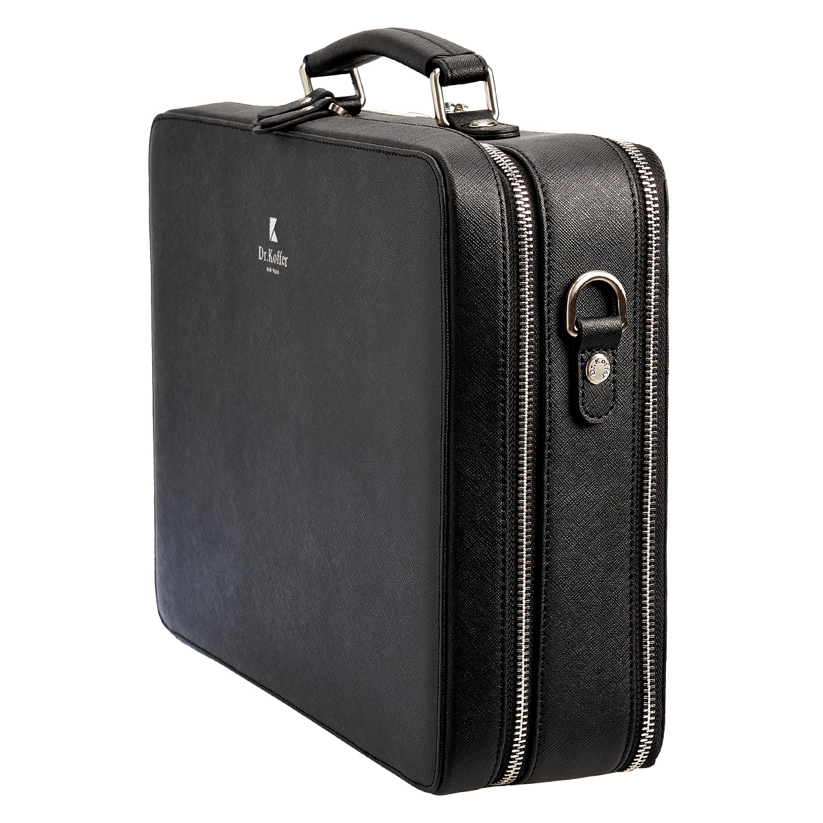 Деловая сумка Dr.Koffer из натуральной кожи черная