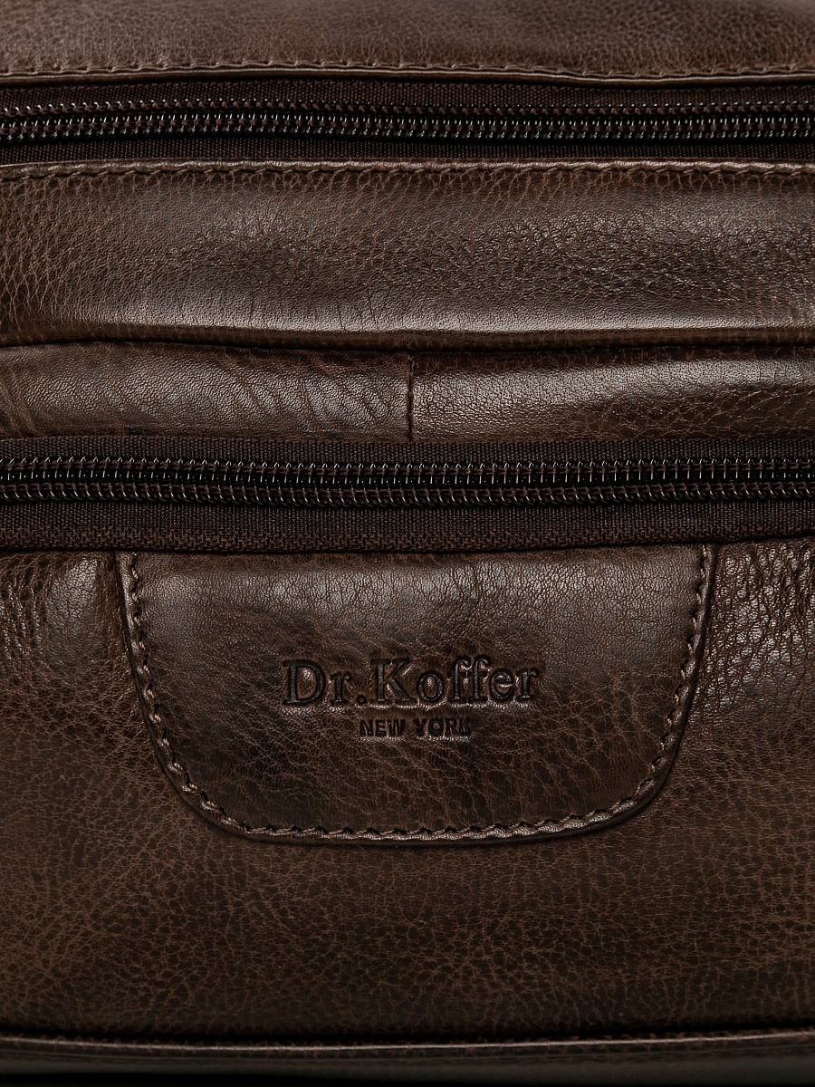 Сумка на пояс Dr. Koffer из натуральной кожи коричневая