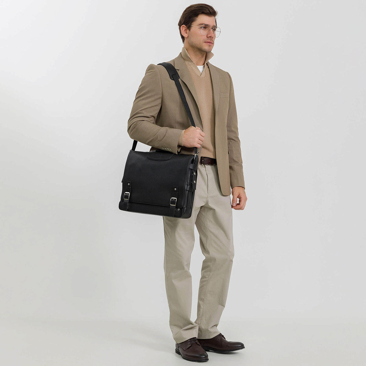 Портфель Dr.Koffer из натуральной кожи черный