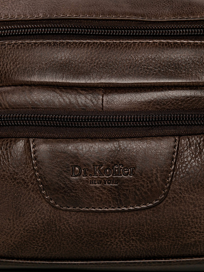 Сумка на пояс Dr. Koffer из натуральной кожи коричневая