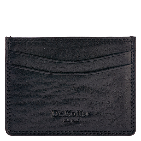 Кредитница Dr.Koffer из натуральной кожи черная