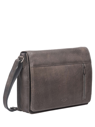 Сумка через плечо Dr. Koffer из натуральной кожи серая