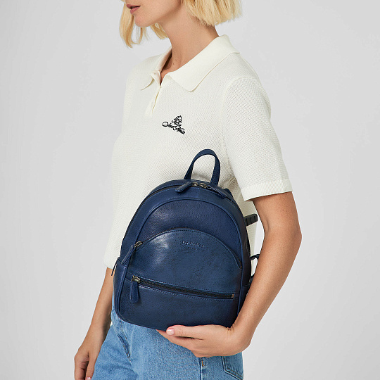 Рюкзак Dr.Koffer из натуральной кожи синий