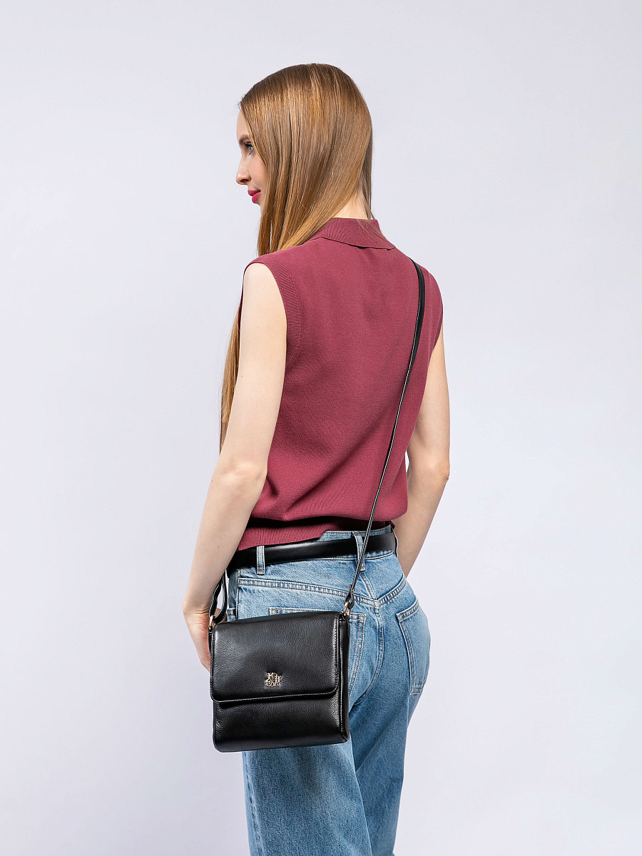 Женская сумка Dr. Koffer из натуральной кожи черная