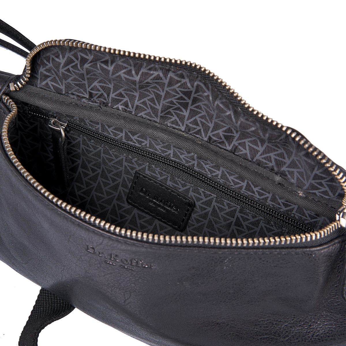 Сумка на пояс Dr. Koffer из натуральной кожи черная